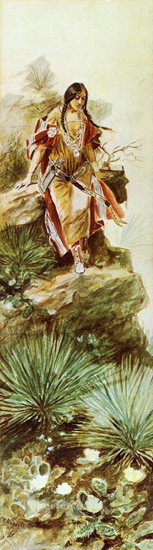 keeoma 1898 Charles Marion Russell Indiens d’Amérique Peintures à l'huile